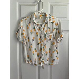 Pineapple Button Down Crop Top